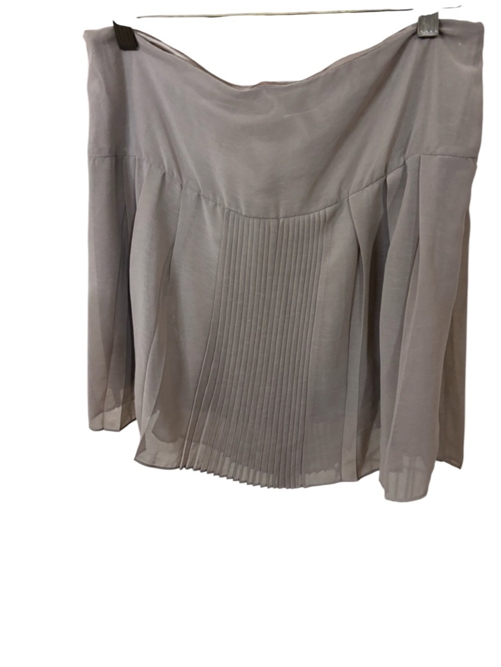 Pleated Chiffon Mini Skirt in Taupe